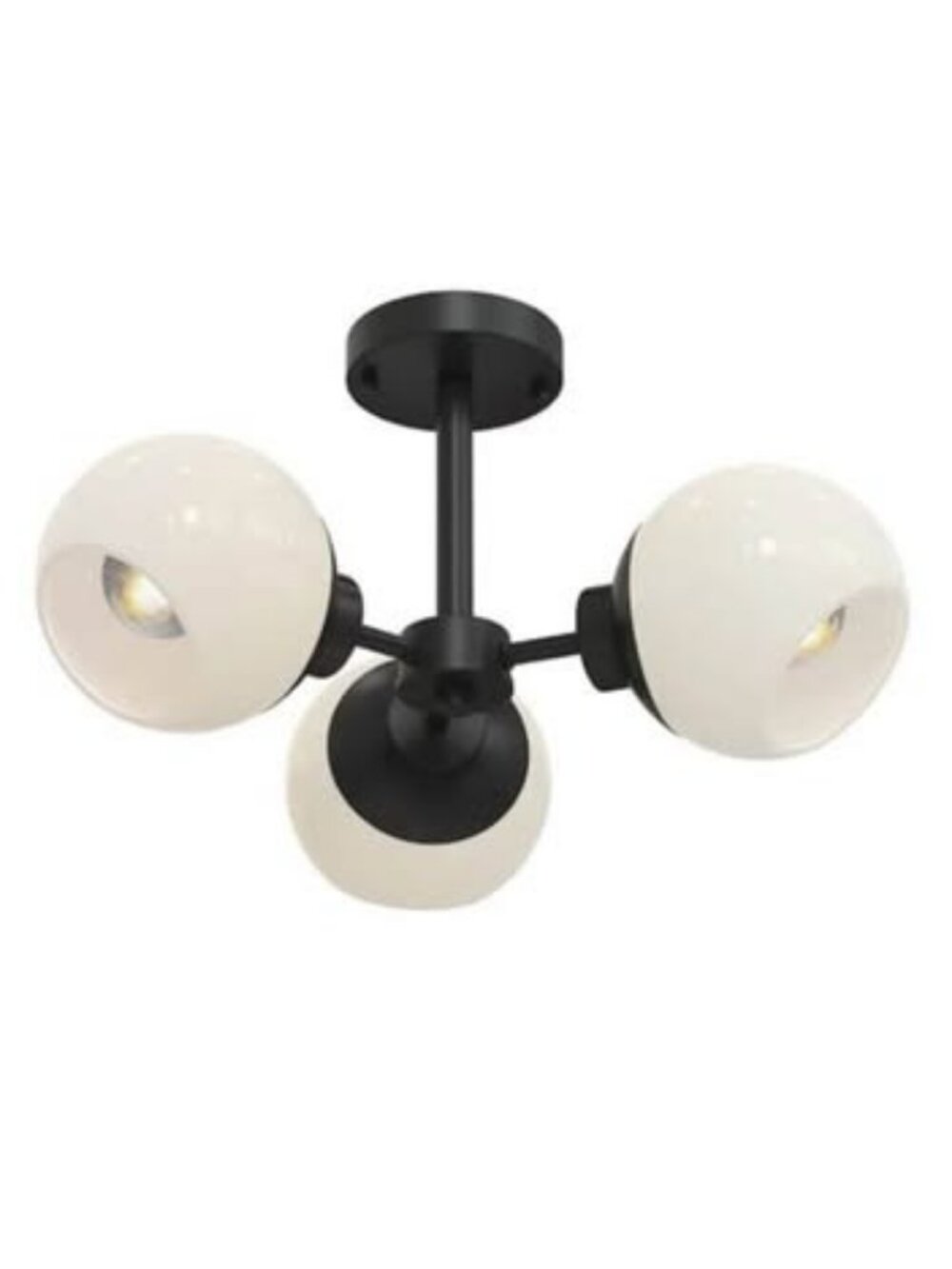 CYPRUS 3 -Light 17.63-in Matte Black Semi Flush Mount Light